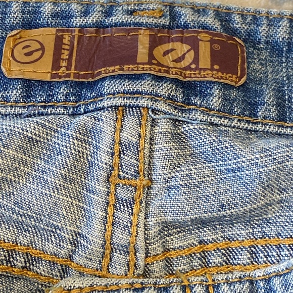 LEI Button Fly Mid Rise Flare Capri Jeans 100% Cotton Y2K Boho Size 13 - Picture 4 of 13